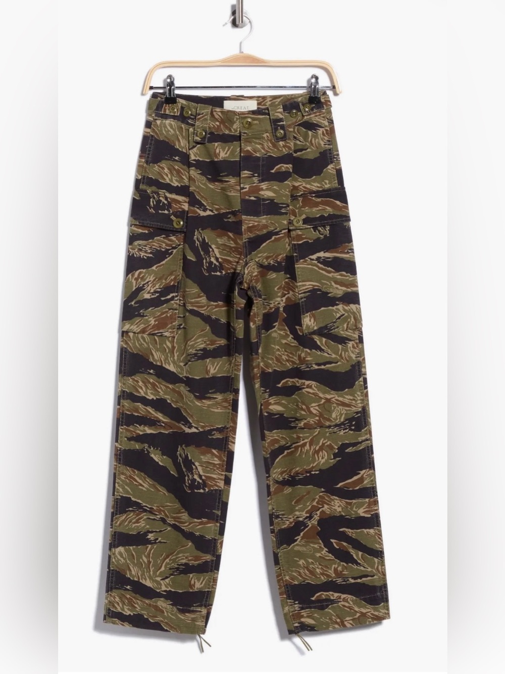 THE GREAT INC. The Convoy Camo High Rise Ankle Cargo Pants